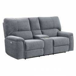 9413CC-2PWH Power Double Reclining Love Seat with Center Console and Power Headrests
