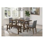 5752-71*6 6PC SETS Dining Table + 4 Side Chairs + Bench