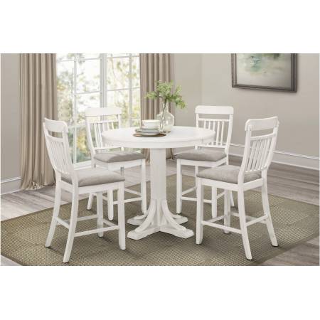 5747W-36RD*5 5PC SETS Round Counter Height Table + 4 Counter Height Chairs