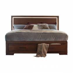1778-1* Queen Platform Bed with Footboard Storage, LED Lighting