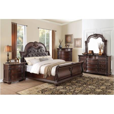 1757-1*4 4PC SETS Queen Sleigh Bed + NS + D + M