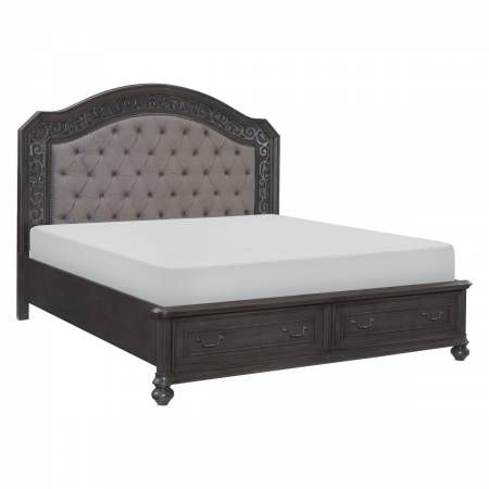 1699-1* Queen Platform Bed with Footboard Drawers