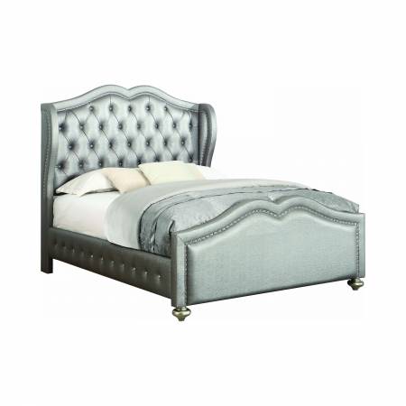 300824Q Belmont Tufted Upholstered Queen Bed Metallic