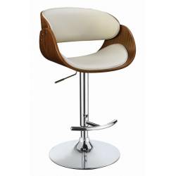 104966 Adjustable Bar Stool Ecru And Chrome