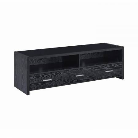 700645 62″ 3-Drawer TV Console Black Oak