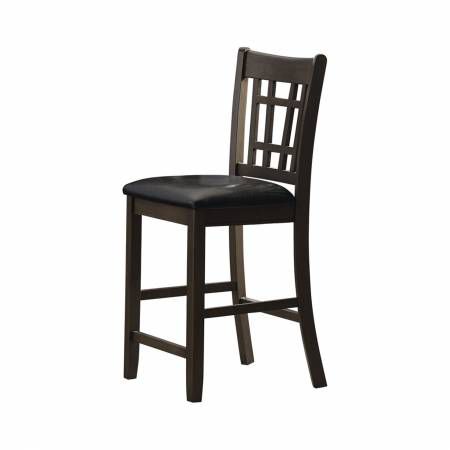 108219 Lavon Upholstered Counter Height Stools Black And Medium Grey