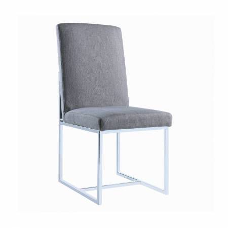 107143 Mackinnon Upholstered Side Chairs Grey And Chrome