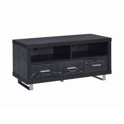 700644 48″ 3-Drawer TV Console Black Oak