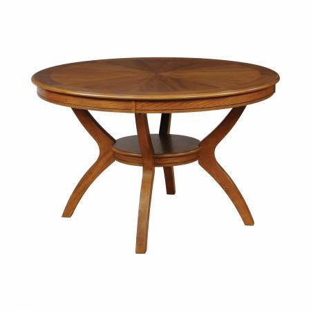 102171 Nelms Dining Table With Shelf Deep Brown