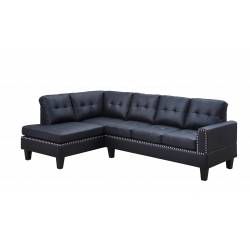 Jeimmur Sectional Sofa , Black PU - 56465