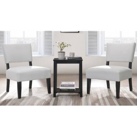 59840 Bryson 3-Pc Dove Gray/Black Accent Chairs & Side Table