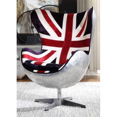 59835 Brancaster Patterned Fabric/Metal Accent Chair