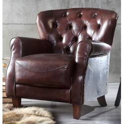 59830 Brancaster Vintage Brown/Top Grain Leather Accent Chair