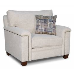 55142 Kalista White Fabric Chair w/Accent Pillows