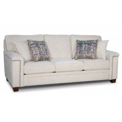 55140 Kalista White Fabric Sofa w/Accent Pillows