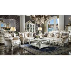 53460+53461+53462 3PC SETS Picardy II Antique Pearl Finish Fabric Sofa + Loveseat + Chair