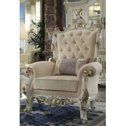 53463 Picardy II Antique Pearl Finish/Fabric Accent Chair