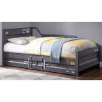 39885 Cargo Gunmetal Finish Metal Twin Daybed w/Trundle
