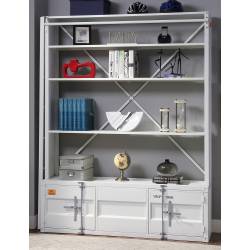 39882 Cargo White Metal Bookcase with Ladder