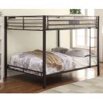 38015 Kaleb Sandy Black Metal Queen over Queen Bunk Bed
