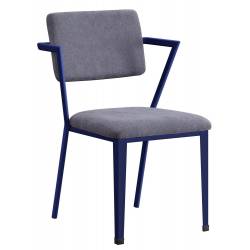 37908 Cargo Blue Finish Metal/Grey Fabric Chair
