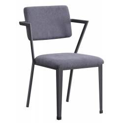 37898 Cargo Grey/Gunmetal Fabric/White Metal Chair