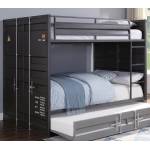 37895 Cargo Gunmetal Finish Metal Full over Full Bunk Bed