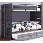 37890 Cargo Gunmetal Finish Metal Twin over Twin Bunk Bed