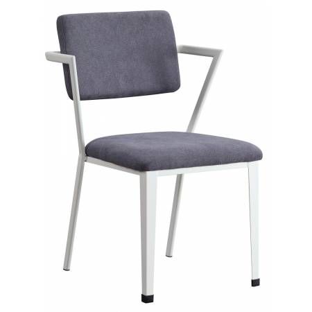 37888 Cargo Grey Fabric/White Metal Chair