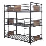 37820 Brantley Sandy Black/Dark Bronze Metal Triple Twin Bunk Bed