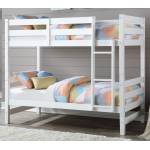 37785 Ronnie White Wood Twin over Twin Bunk Bed