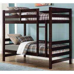 37775 Ronnie Espresso Wood Twin over Twin Bunk Bed