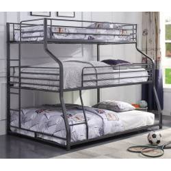 37450 Caius II Gun Metal Three Layer Twin/Full/Queen Bunk Bed