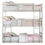37420 Ronnie Light Gray Wood Triple Twin Bunk Bed