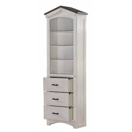 37168 Tree House Weathered White/Washed Gray Wood Bookcase Cabinet