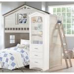 37165 Tree House Weathered White/Washed Gray Wood Twin Loft Bed