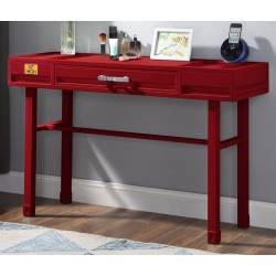 35953 Cargo Red Finish Metal/Wood Vanity Desk