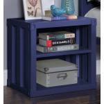 35937 Cargo Blue Finish Metal Nightstand w/2 Open Shelves & USB