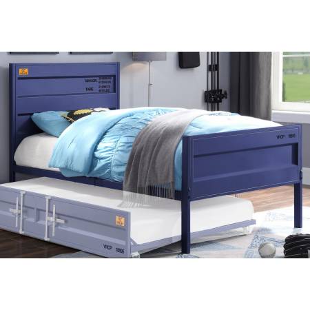 35930T Cargo Blue Finish Metal Twin Bed
