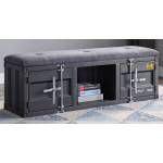 35927 Cargo Gunmetal Finish Metal/Fabric Bench w/Storage