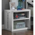35907 Cargo White Metal Nightstand w/2 Open Shelves & USB