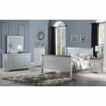 26697EK-4PC 4PC SETSS Louis Philippe III Eastern King Bed in Platinum