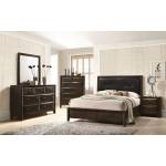 26637EK-4PC 4PC SETS Brenta Eastern King Bed in Black PU & Walnut