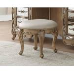 Orianne Vanity Stool in Champagne PU & Antique Gold - Acme Furniture 23799