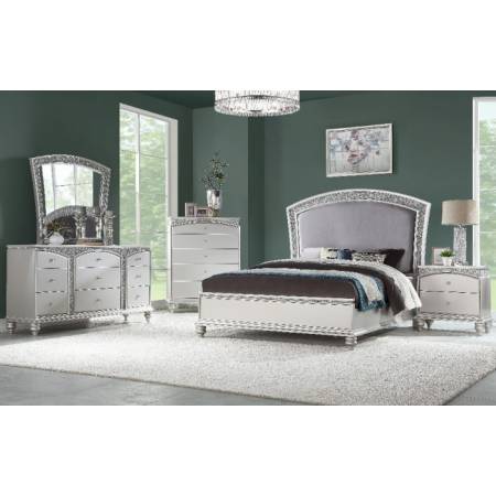 21800Q-4PC 4PC SETS Maverick Queen Bed in Fabric & Platinum