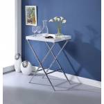 Lajos Tray Table in White & Chrome - Acme Furniture 98275