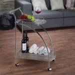 Badin Serving Cart in Chrome & Clear Glass - Acme Furniture 98272