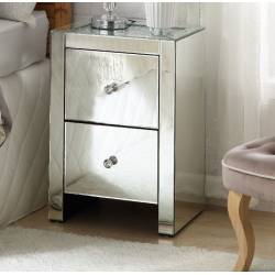 Noralie Night Table in Mirrored & Faux Diamonds - Acme Furniture 97652