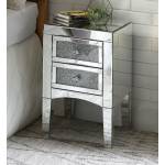Nowles Night Table in Mirrored & Faux Stones - Acme Furniture 97651