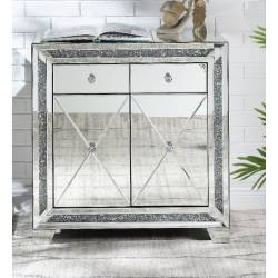 Noralie Console Table in Mirrored & Faux Diamonds - Acme Furniture 97645